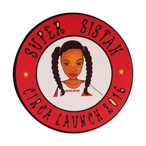 Naklejka SUPER SISTA GIRLY, Naklejka Afroamerykańska Czarna Dziewczyna, Melanin Poppin Czarna Dziewczyna, Prezenty, Wypełniacz Skarpet, Superbohater, Pamiętnik, Laptop