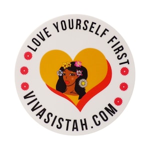 LOVE YOURSELF STICKER, Afroamericana, Melanin Poppin Black Girl, Regalos, Relleno De Medias, Caja De Lápices, Diario, Cuaderno, Ordenador Portátil, Estuche Celular