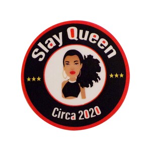 ADESIVO SLAY QUEEN, adesivo afro-americano, Melanin Poppin Black Girl, presente, computador, laptop, notebook, mesa, garrafa de água, bicicleta