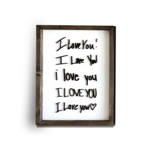 Handwritten &quot;I Love You&quot; Sign: 12&quot; x 16&quot; (1-7 lines)