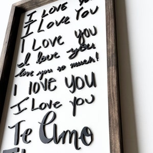 Handwritten &quot;I Love You&quot; Sign: 12&quot;x20&quot;  (8-10 lines)