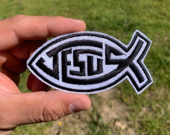 Christian Fish - Rainbow - God's Promise - Embroidered Iron on Patch ...
