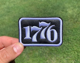 1776 Patch: Embroidered Faux Leather Applique