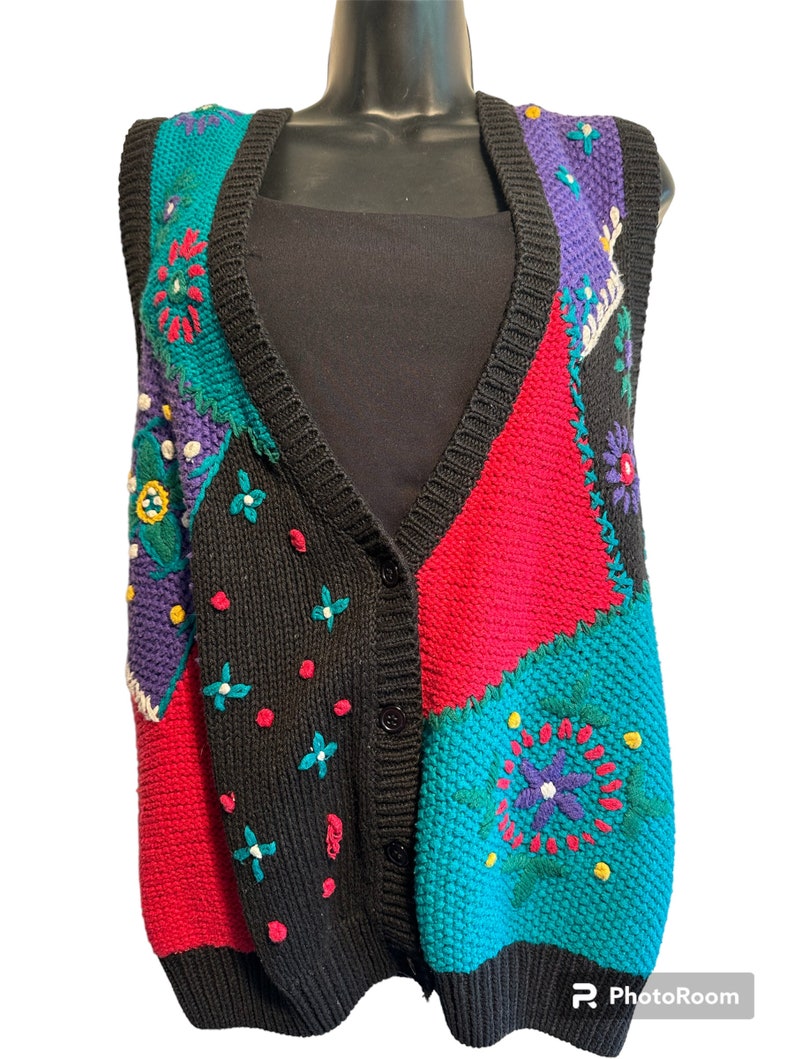 Vintage Peach Knitted Vest 14 16