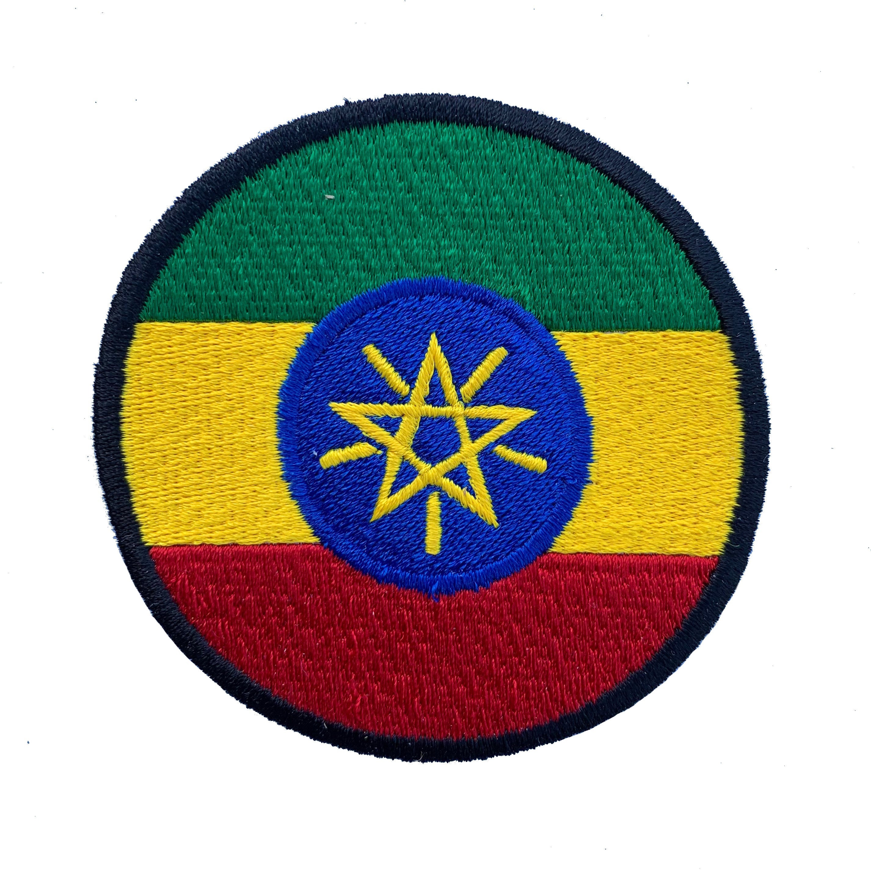 ETHIOPIA FLAG embroidered iron-on ETHIOPIAN PATCH SOUVENIR EMBLEM BANNER AFRICA 