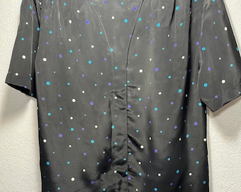 Black polka dot blouse