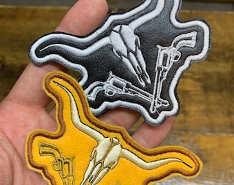 Ranger Embroidered Patch: Texas Skull & Revolver