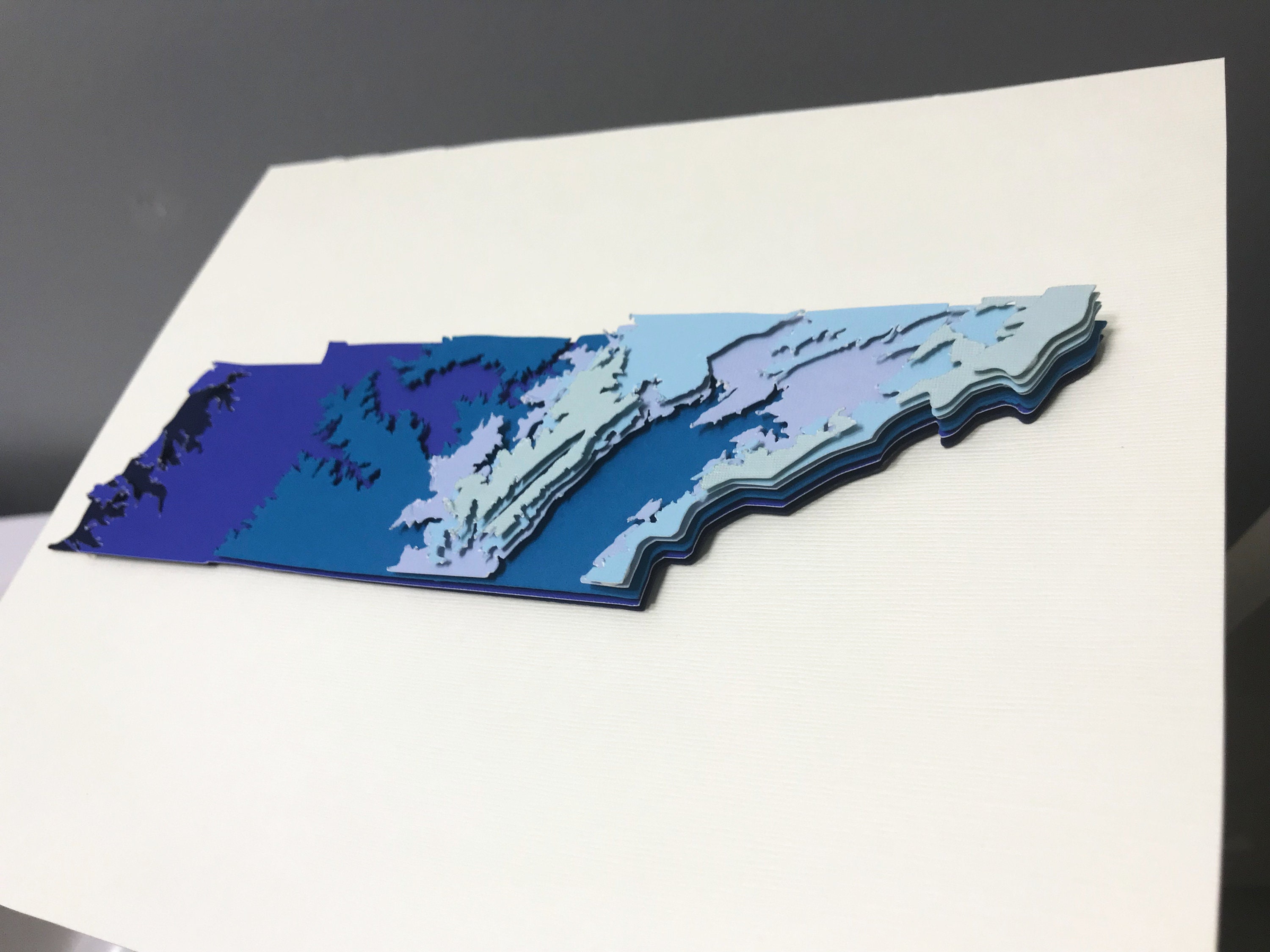 TENNESSEE 3D PAPER ART Topographic State Map Original 8 X 10 | Etsy