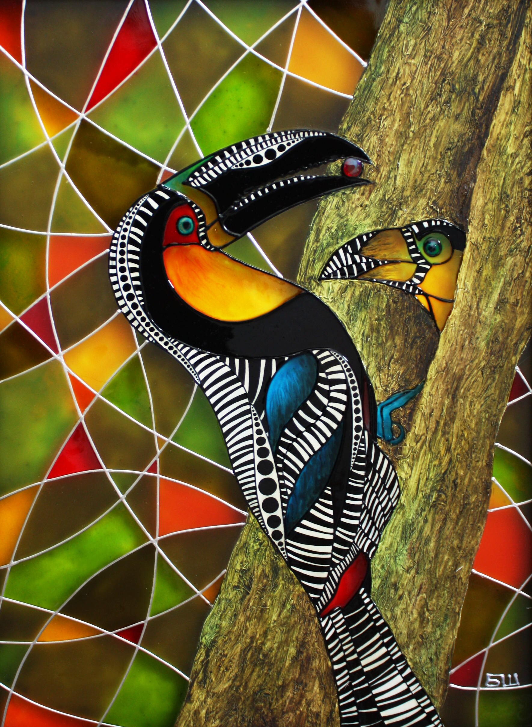 Toucan birds painting exotic birds original painting toucan Etsy