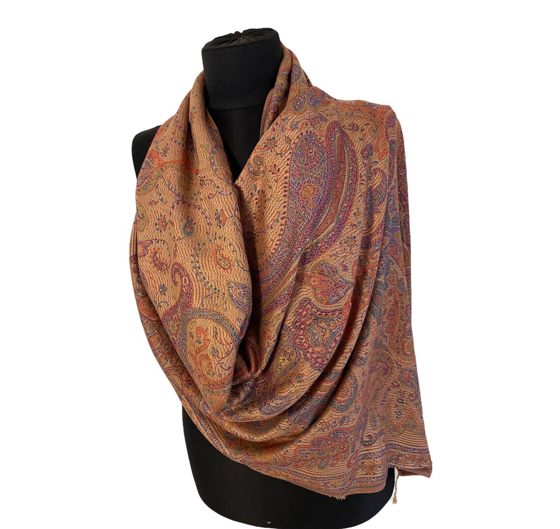 Purple and Brown Pashmina Scarf Silk Pashmina Scarves | Etsy