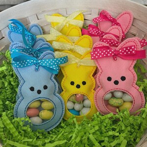 Easter Candy Pouches| Peep Bunny Treat Bag| Easter Basket Fillers| Party Favors