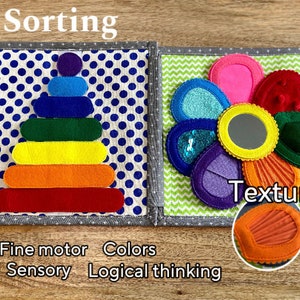 Toddler Color Recognition Sensory Quiet Book | Baby Book | Travel Book | Homeschool | Toddler Gift |