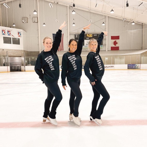 FIGURE SKATING Black Crewneck Sweatshirt Ice Skating Figure Skating Gift Ice Skating Coach Unisex Fit Adult and Youth Etsy