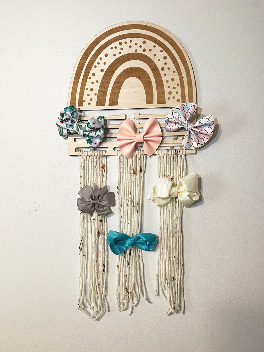 RAINBOW Bow Holder Laser Engraved Wooden Bow Holder Etsy