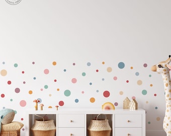 Boho Coloured Dots Wall Decals: Removable Nursery Stickers