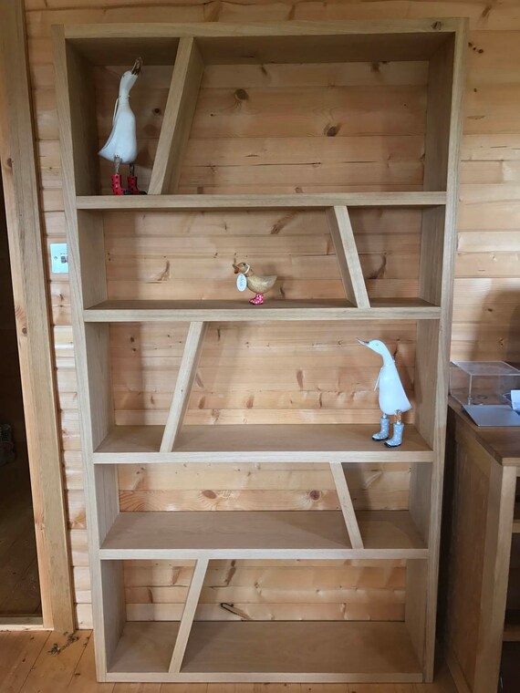 Solid Oak Shelving Unit Room Divider Tall Chunky Shelves Solid Oak Shelving Unit Room Divider Tall Chunky Shelves