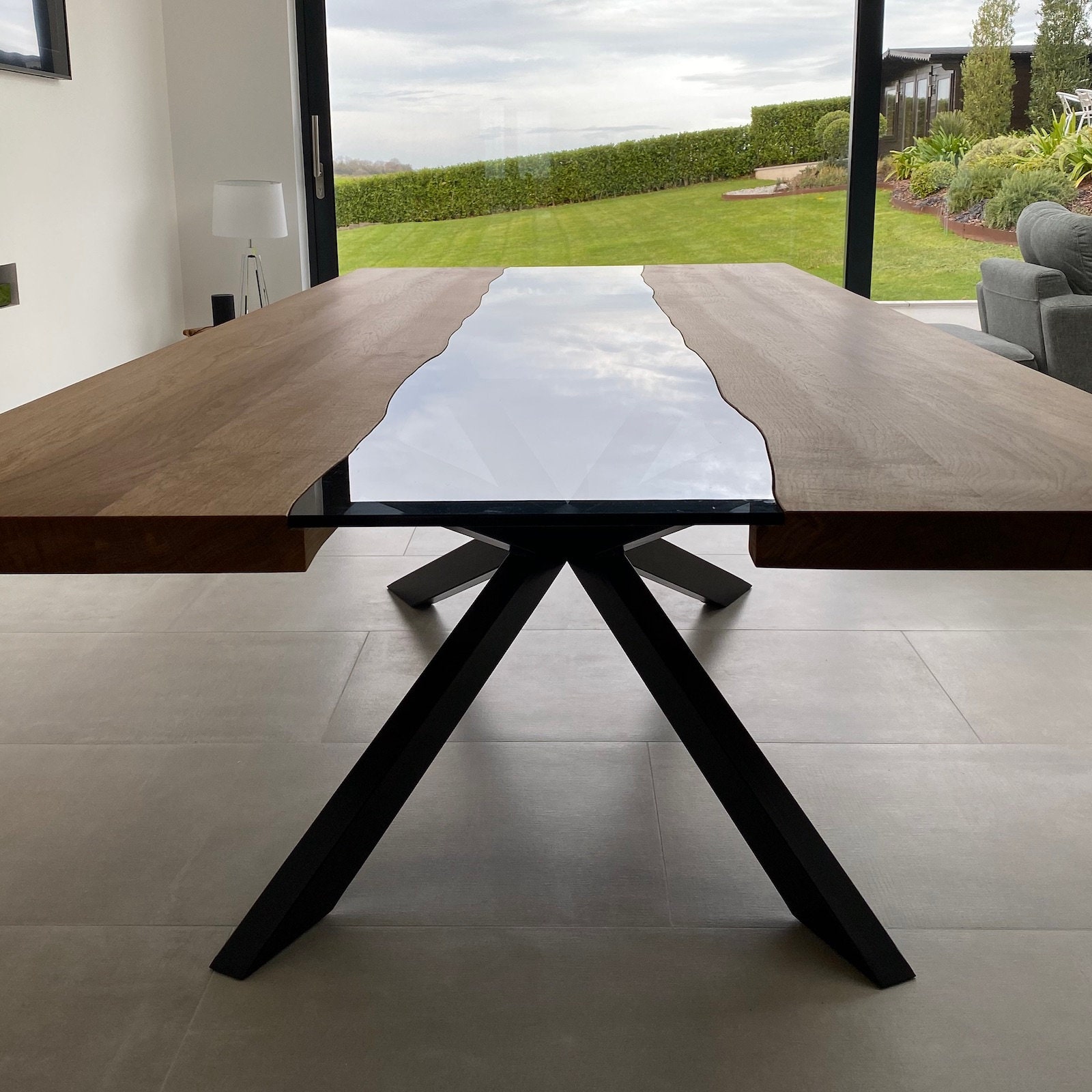 Solid Oak & Glass Dining Table Kitchen Table Conference Etsy UK