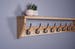 Oak Coat Rack With Shelf,  Wooden, Cast Iron Hooks, Handmade 