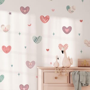 Boho Hearts Wall Decals: Removable Nursery Decor Stickers (81 Pack)