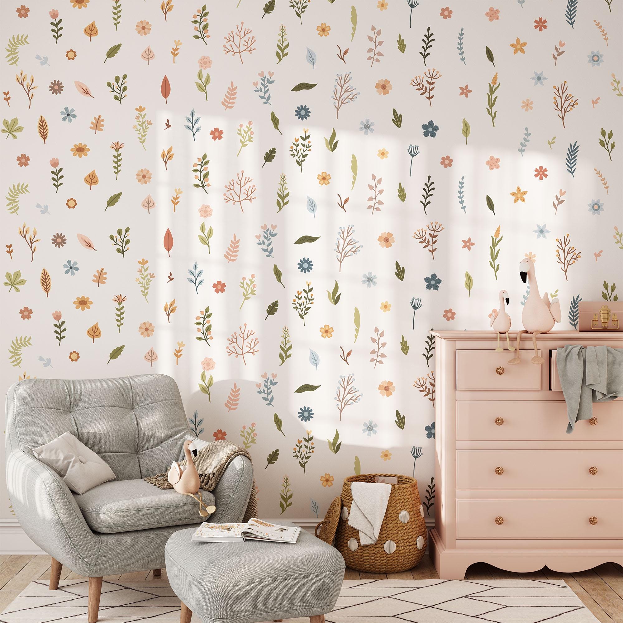 Wildflower Wall Decals: Peel & Stick Floral Nursery Decor - Etsy