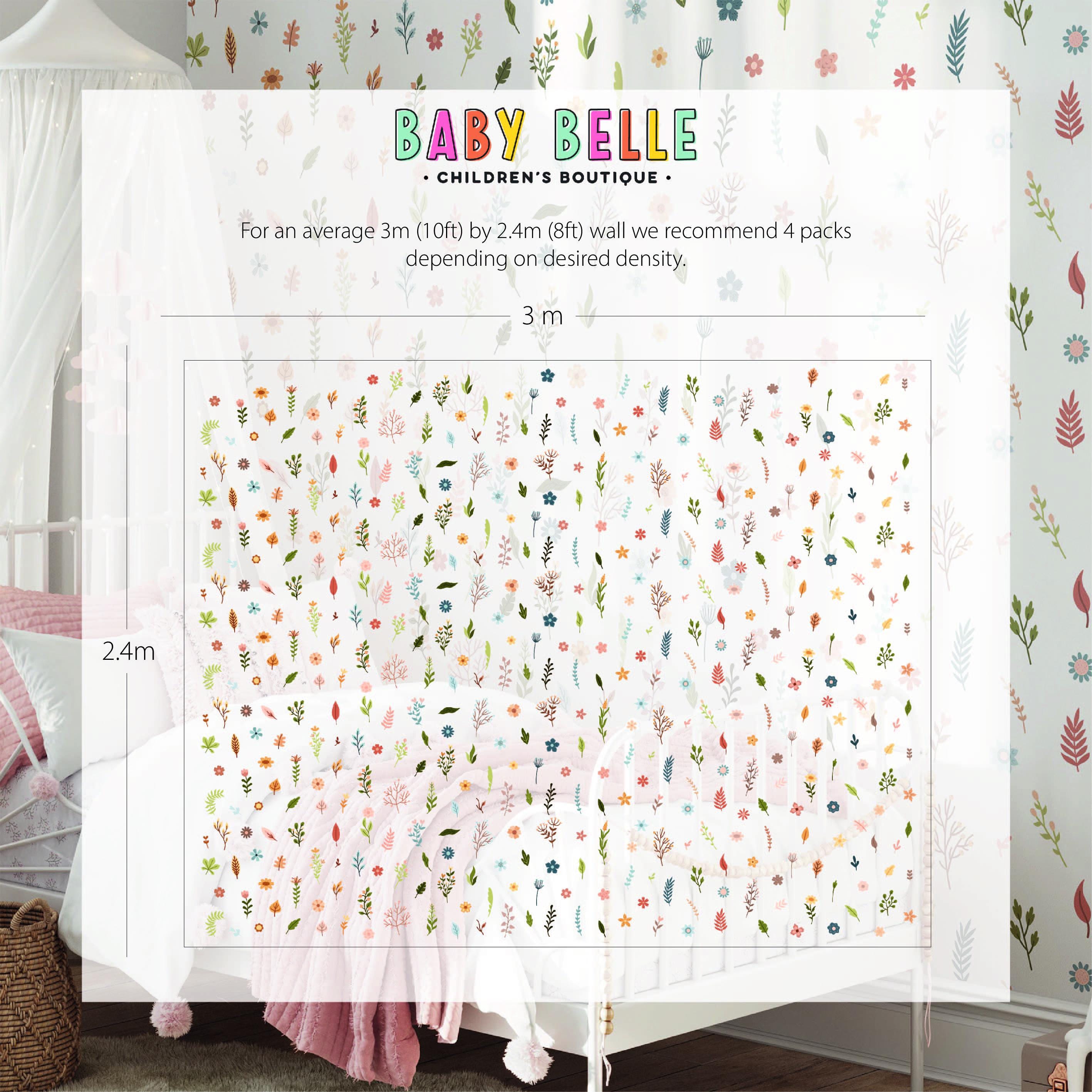 Wildflower Wall Decals: Peel & Stick Floral Nursery Decor - Etsy