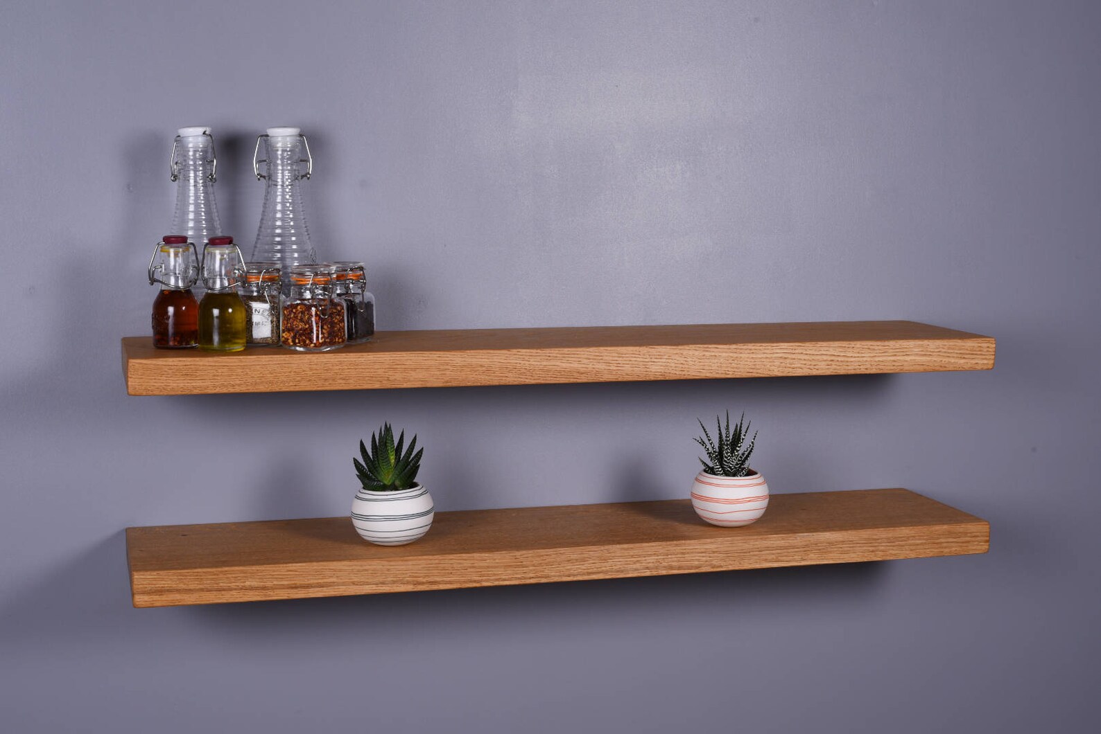Oak Floating Shelves Wall Shelves Concealed Brackets Etsy