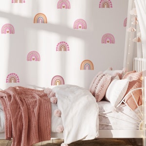 Rainbow Wall Nursery Stickers, Colourful Decals, Nursery Decor, Kids Bedroom, Removable Wall Decals, Polka Dot Decals