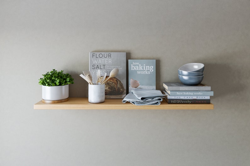 Oak Floating Shelves Wall Shelves Concealed Brackets Etsy