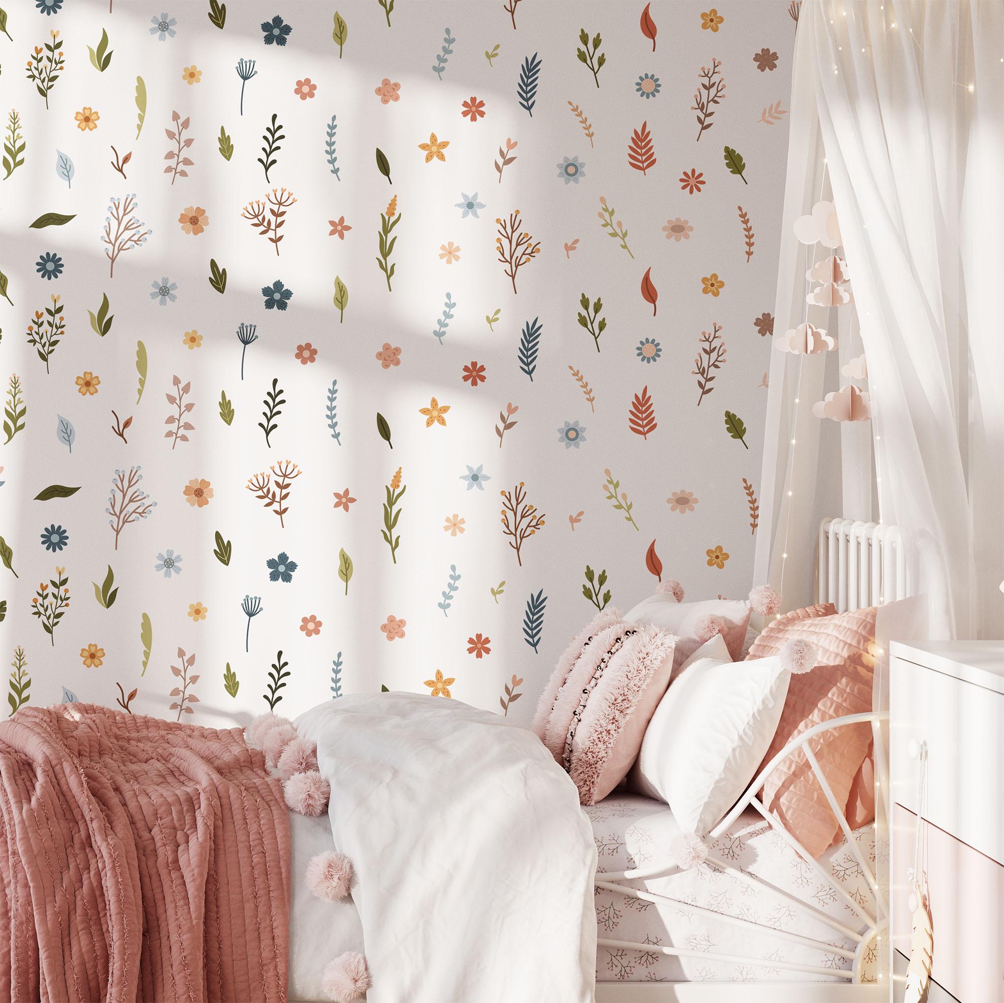Wildflower Wall Decals: Peel & Stick Floral Nursery Decor - Etsy