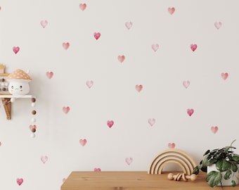 Watercolor Heart Wall Decals: Peel & Stick Nursery Decor