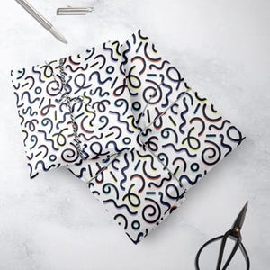 Carta da regalo Squiggles, carta da regalo ecologica per bambini, 100% riciclabile, carta da regalo di lusso sostenibile per compleanni.