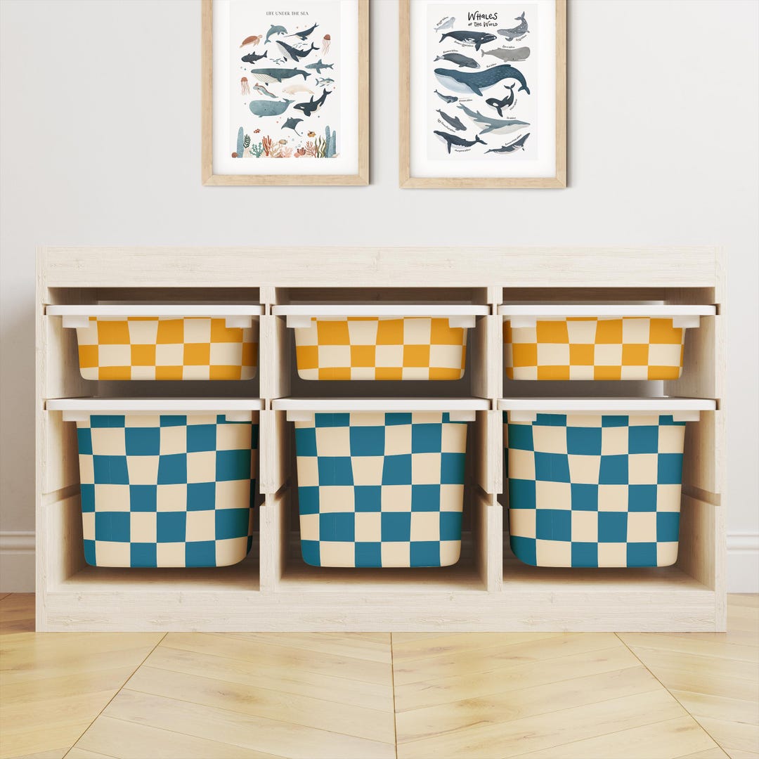 Sticker Over Drawer IKEA Trofast Checkered Drawer Stickers | Removable Playroom ...