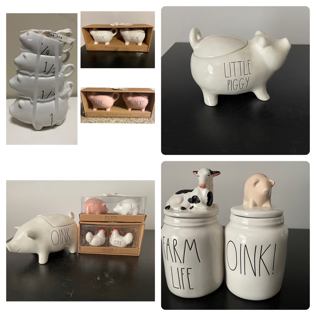 Rae Dunn Farmline OINK, Farm Life, Little Piggy Canister, Moo, Fresh