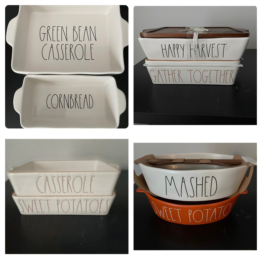 Rae Dunn CORNBREAD Ceramic Baker & Serve Dish - White, Oven, Dishwasher & Microwave Safe