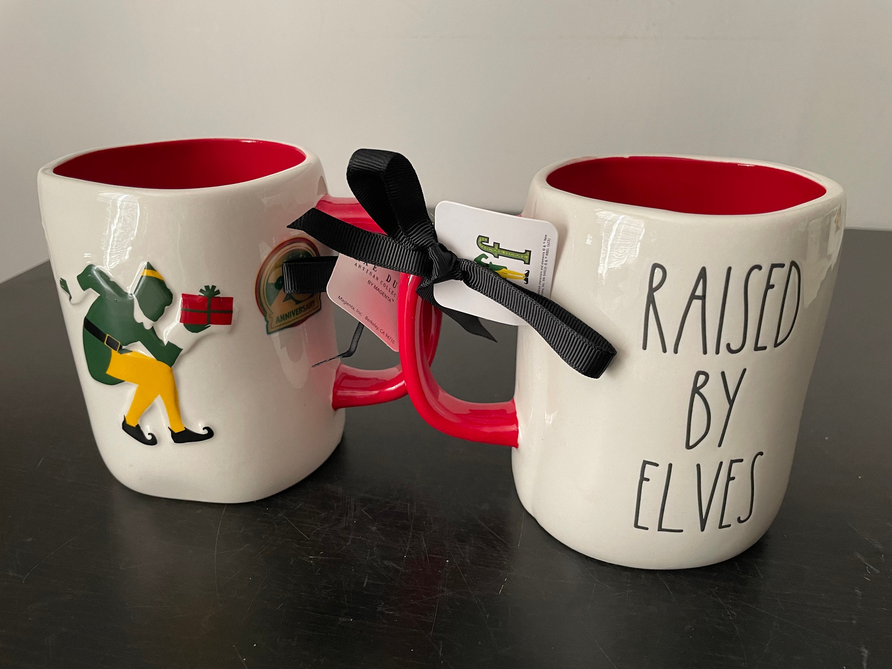 New Rae Dunn ceramic Buddy The Elf movie mug-RAISED BY ELVES – You