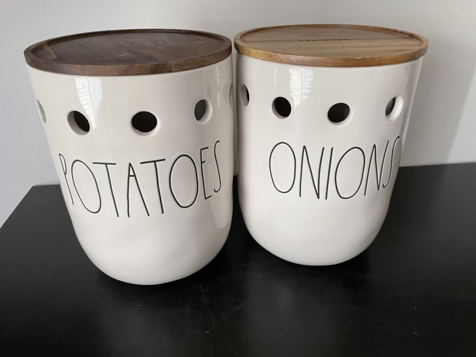 Rae Dunn Potatoes Onions Garlic Canisters Loaf and Bread Etsy