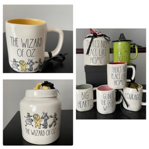 Rae Dunn Wizard of Oz Mugs Double Sided w/Topper or Double Sided Mugs and Canisters-You Choose Click on the Drop Down Menu and Select