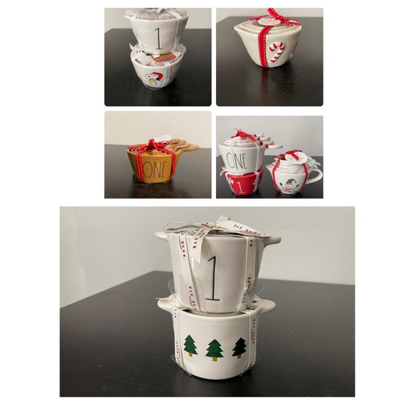 Rae Dunn Christmas Snowman and Peppermint, Gingerbread Measuring Cups-click  on the Drop Down Menu and Select 