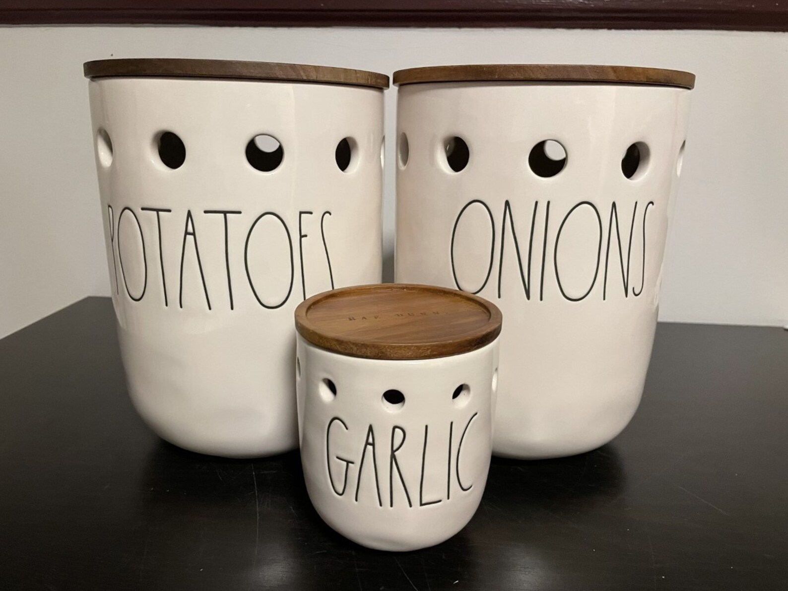 Rae Dunn Potatoes Onions Garlic Canisters Loaf and Bread Etsy
