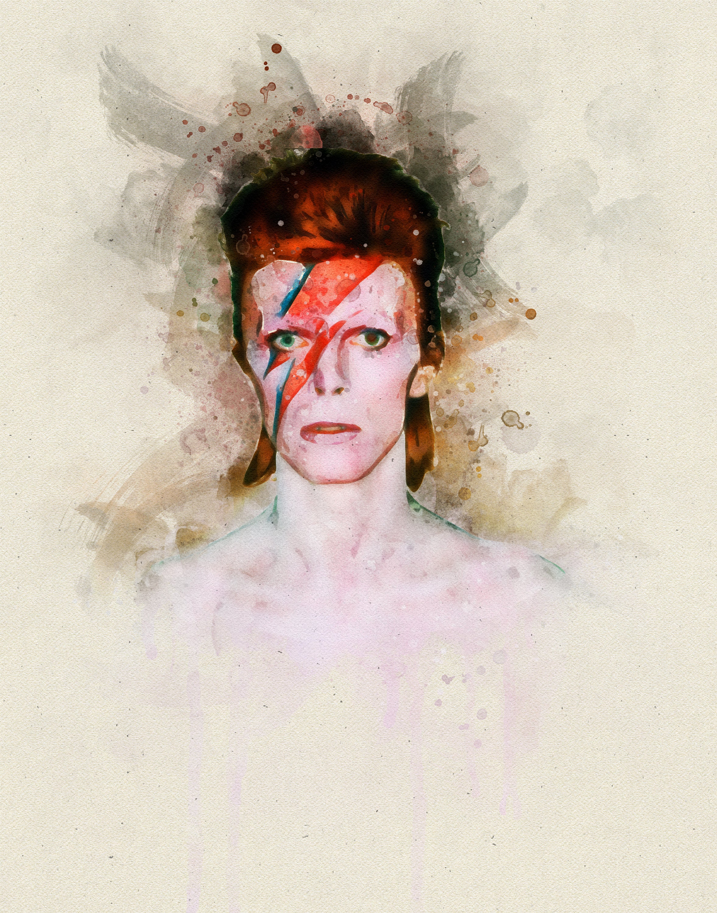 David Bowie Painting Original Watercolour Painting Limited - Etsy