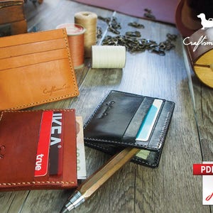 Leather Wallet Pattern (PDF Files) Leather Card Wallet (with instruction)