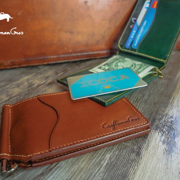 Leather Wallet Pattern (PDF Files): Leather Money Clip Wallet (with how to guide)