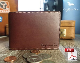 Leather Wallet Pattern (PDF Files): Bifold Wallet (with how to guide)