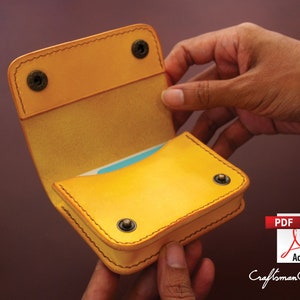Leather Bag Pattern (PDF files): Leather Card Holder (with how to guide)