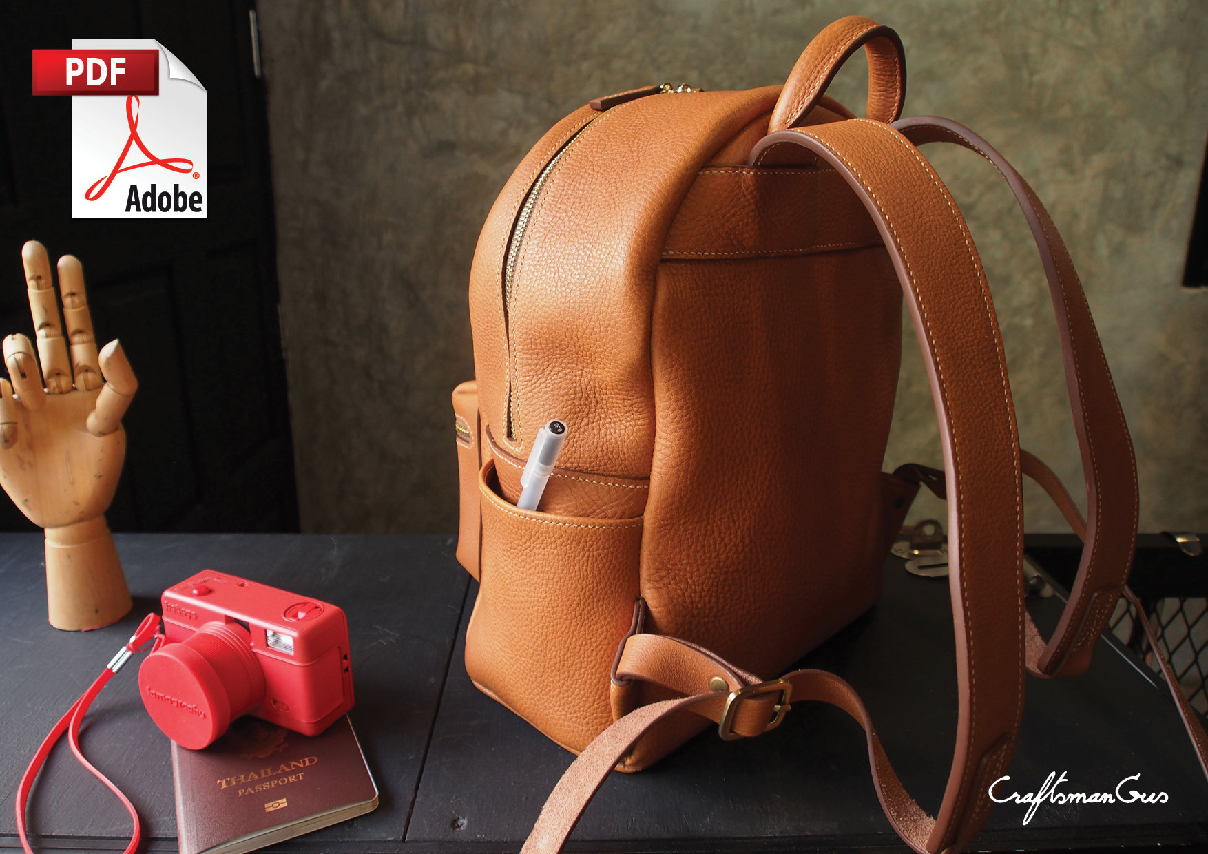 Leather backpack online pattern pdf free