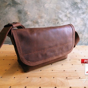 Leather Bag Pattern (PDF Files): Small Samui Messenger Bag (with how to guide)