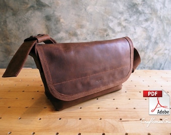 Leather Bag Pattern (PDF Files): Small Samui Messenger Bag (with how to guide)