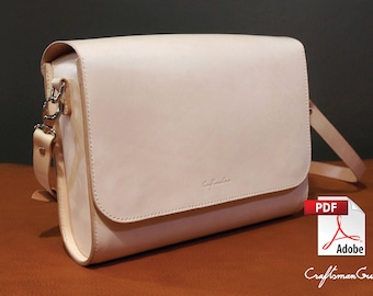 Leather Bag Pattern (PDF Files): Medium Messenger Barrel Bag (with how to guide)