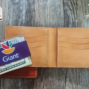 Leather Wallet Pattern PDF Files: Bifold Wallet Fit Euro bills with how to guide image 5