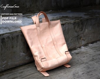 Leather Bag Pattern (PDF Files) Half & Half Pattern (with VDO how to guide)